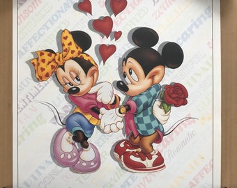 ヴィンテージ オリジナル ミッキーとミニー マウス ピンナップ