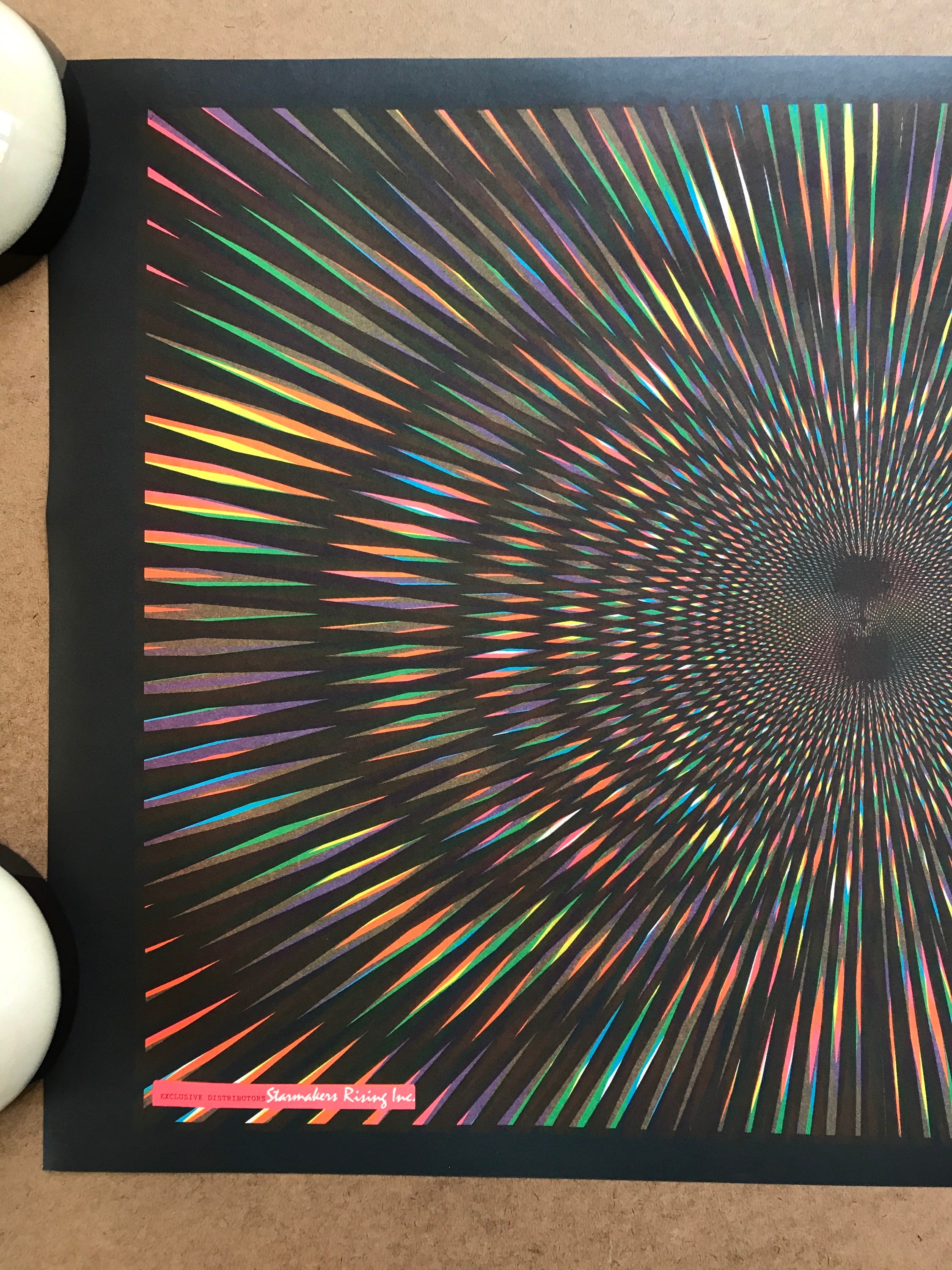 ヴィンテージ オリジナル 1970 年代 爆発 ブラックライト ポスター