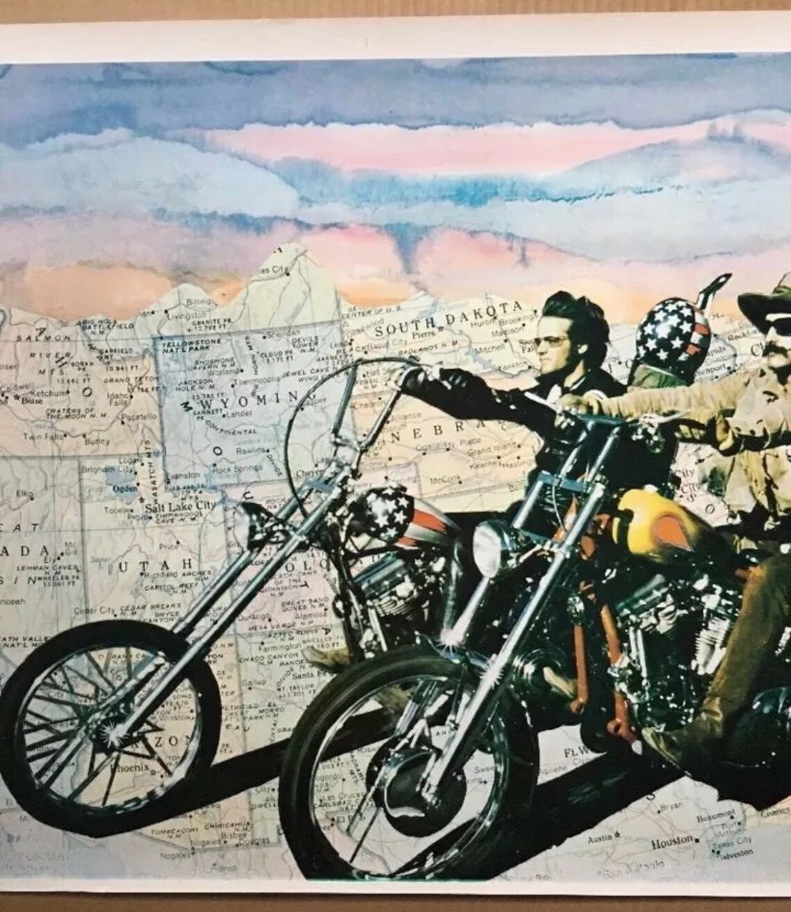 Vintage Poster Easy Rider Peter Fonda Dennis Hopper Country Etsy