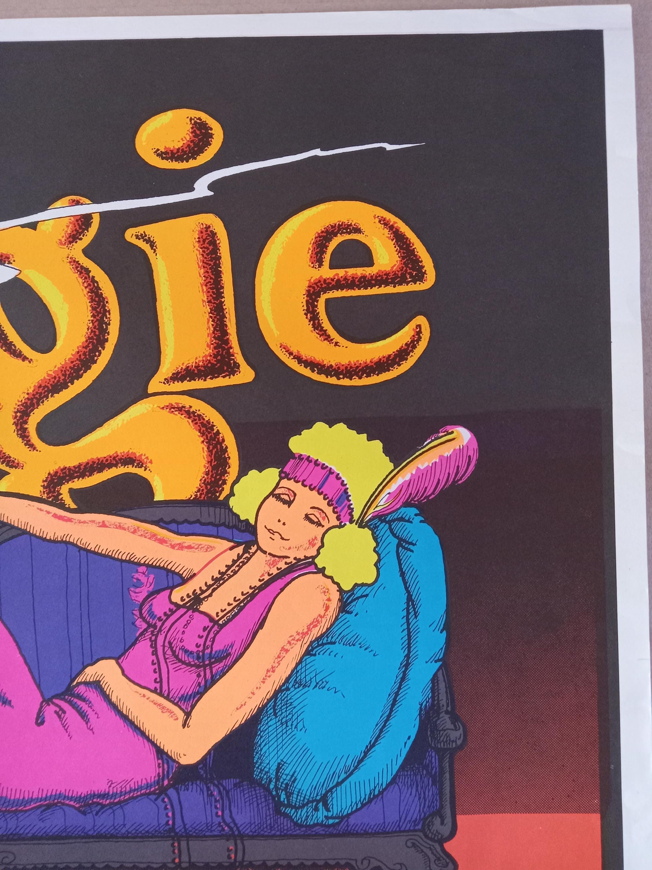 Vintage Original 1972 Let's Boogie Poster B Hofmann 70s Blacklight