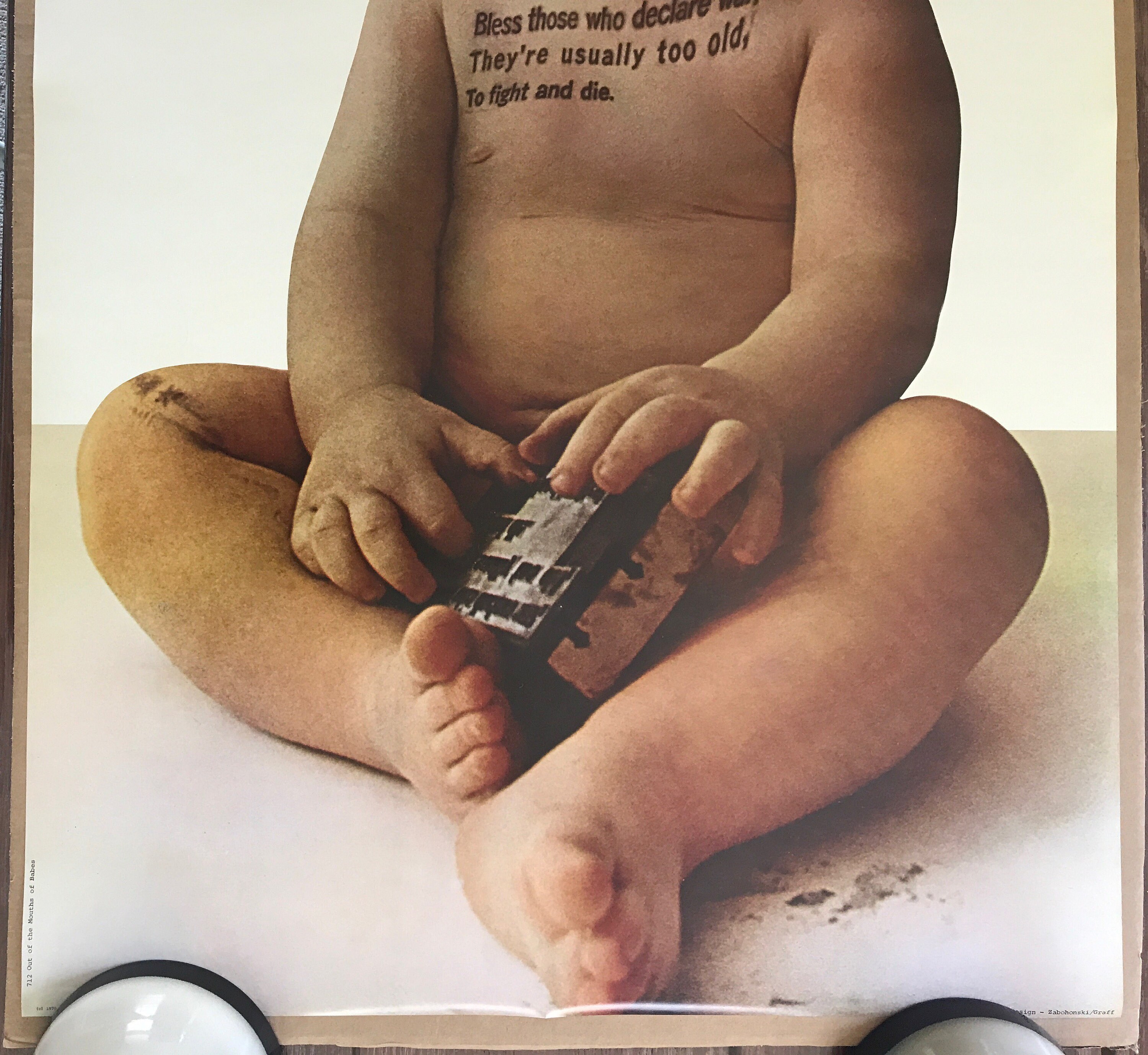 Vintage Original 1970s Out of the Mouth of Babes Poster Babies