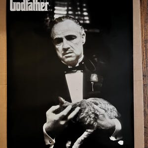 Cartel de la película El Padrino Gato Marlon Brando películas clásicas