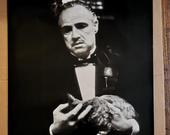 The Godfather Movie Poster Cat Marlon Brando movies classic