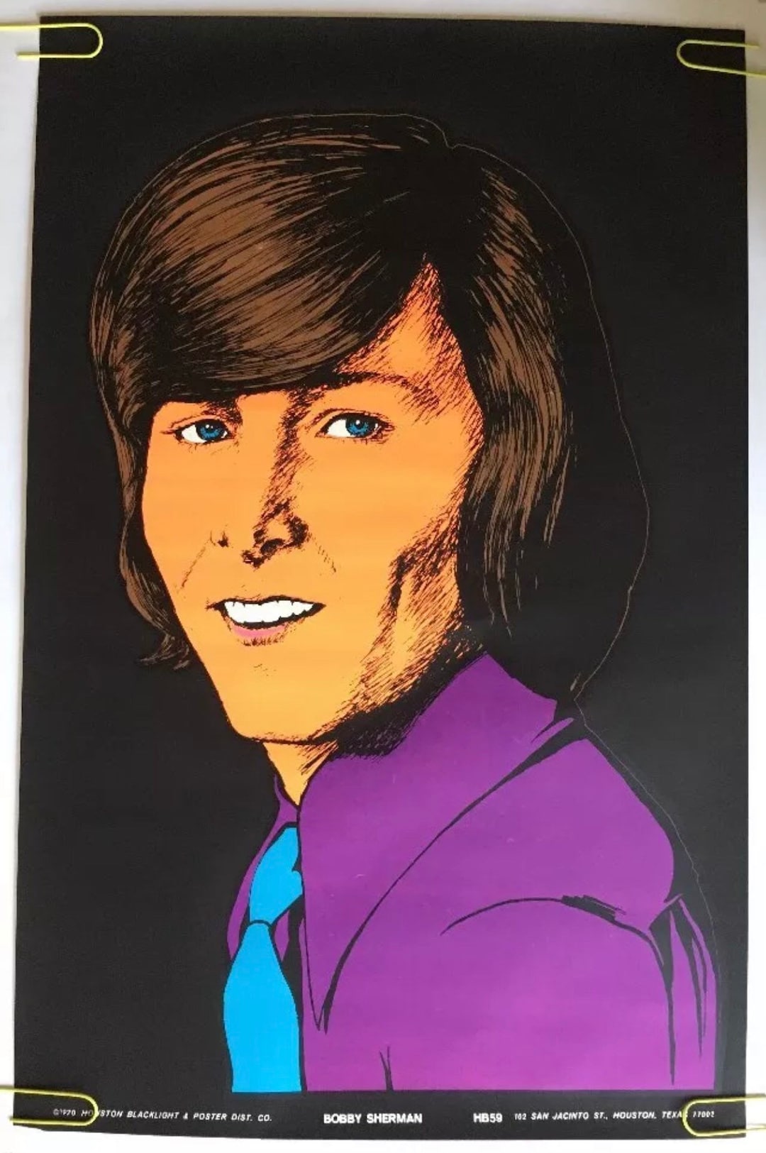 Bobby Sherman Vintage Houston Blacklight Poster Psychedelic - Etsy