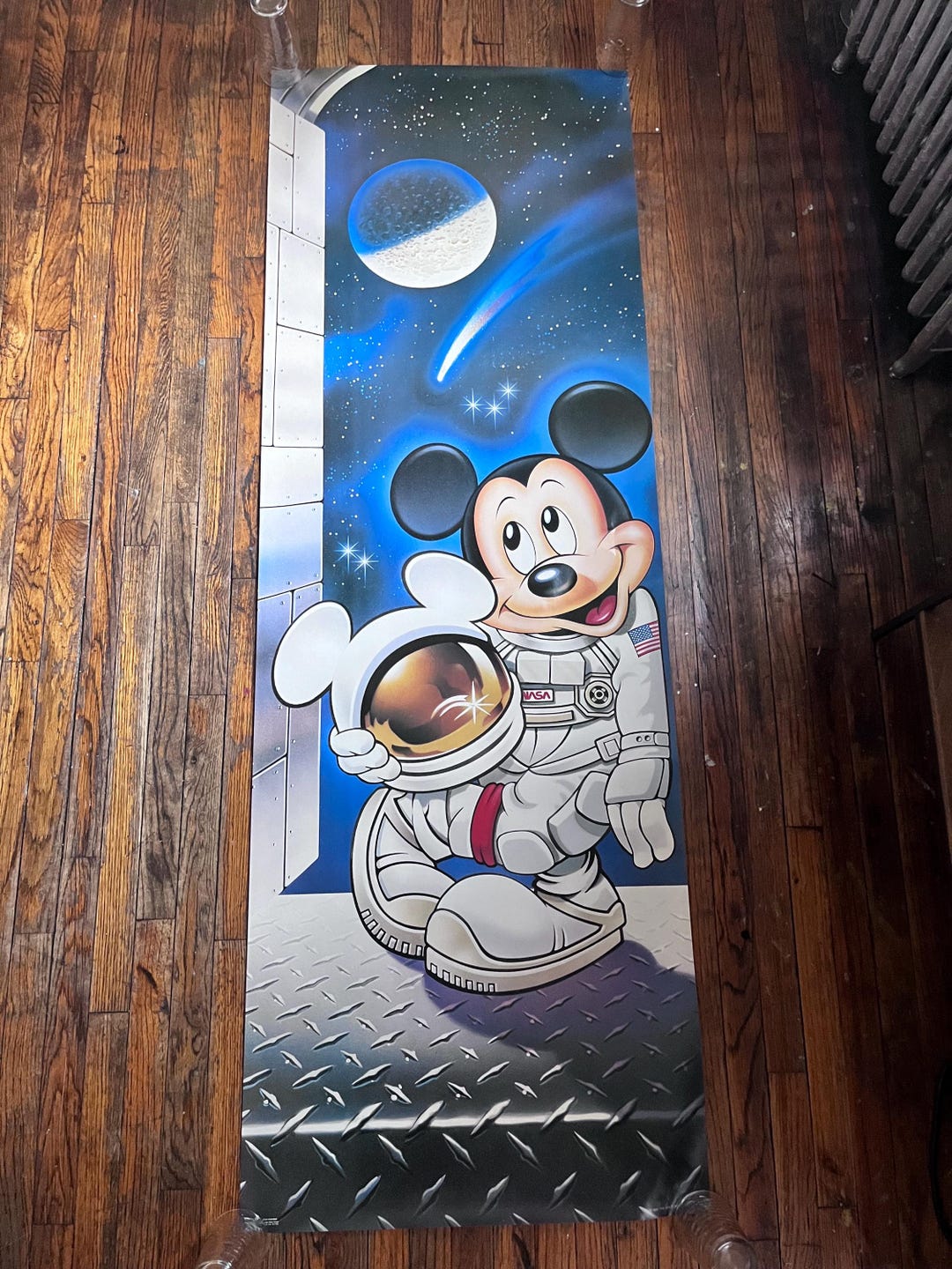 Mickey Mouse Poster Outer Space Vintage Cartoon Walt Disney Space 1987 ...