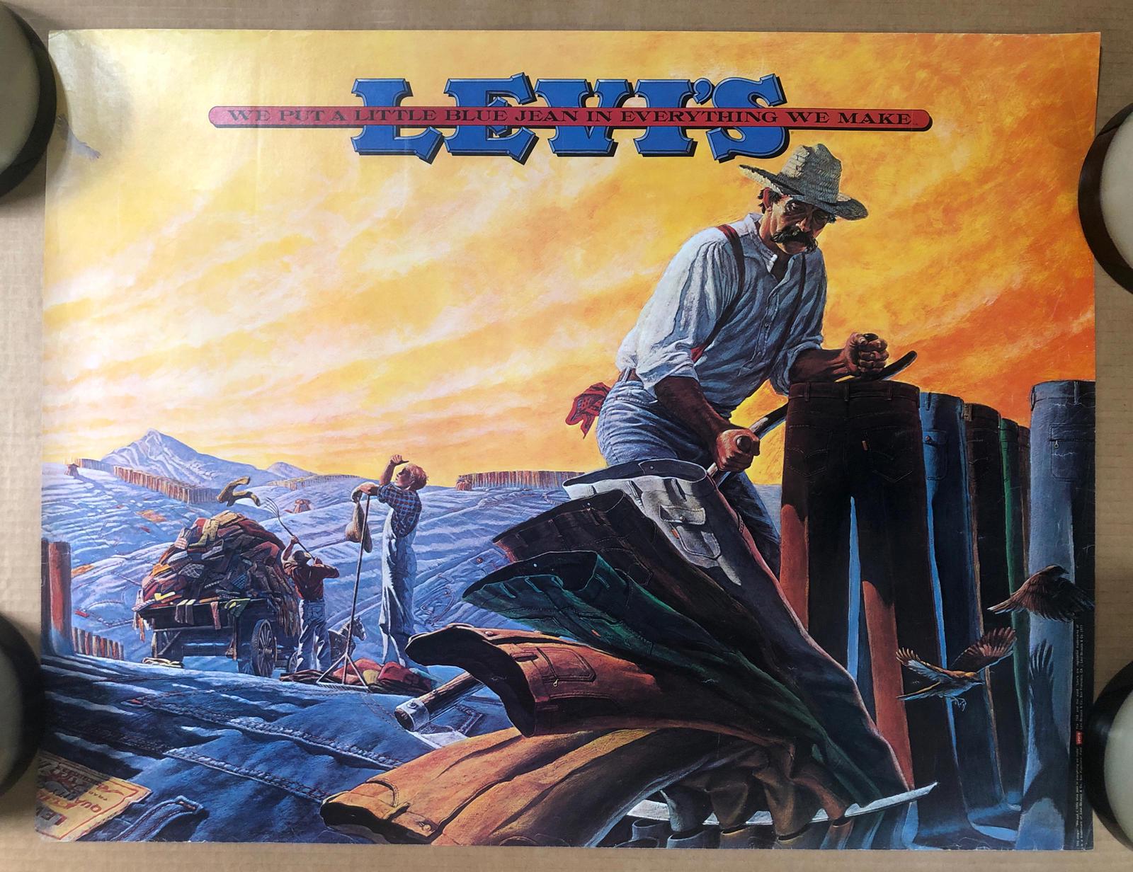 levisポスター 70年代 オリジナル 額無し 72センチ✖️56センチ Vintage Levis Poster - Etsy