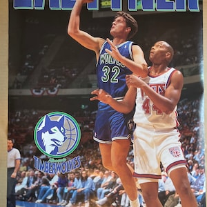 Vintage Original 1993 Poster Christian Laettner Minnesota Timberwolves Poster Baloncesto NBA Poster