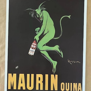 Vintage Original 1920 Maurin Quina Le Puy France Poster Alcohol Ad