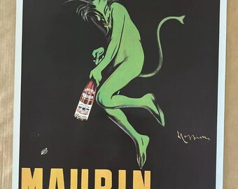 Vintage Original 1920 Maurin Quina Le Puy France Poster Alcohol Ad