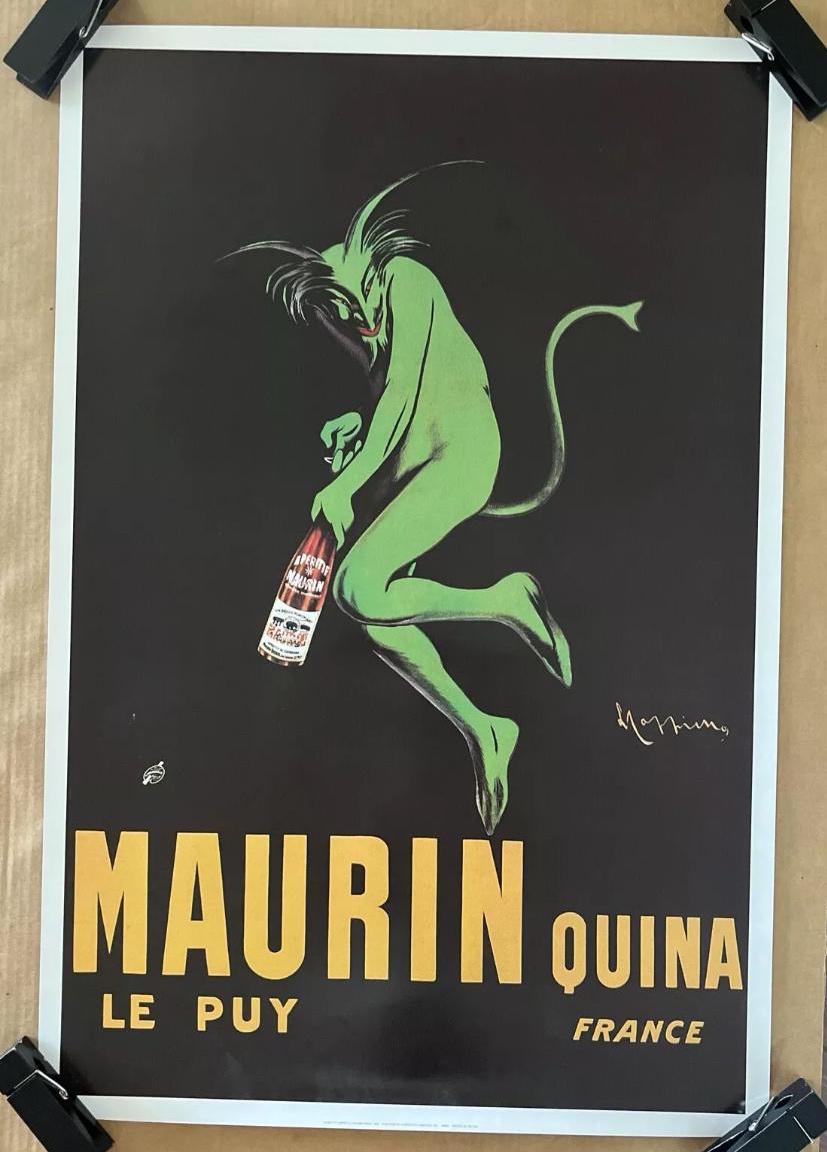 Vintage Original 1920 Maurin Quina Le Puy France Poster Alcohol Ad
