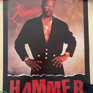 Cartel vintage original M.C Hammer 1990 recuerdos de música hip hop