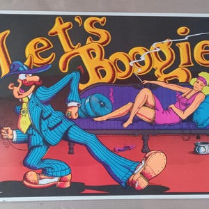 Vintage Original 1972 Let's Boogie Poster B Hofmann 70s Blacklight