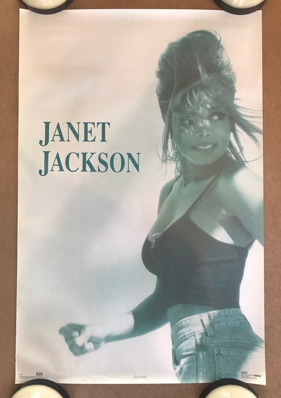 90s vintage poster「Janet Jackson」 Janet Jackson Design of a Decade Vintage Poster - Interscope