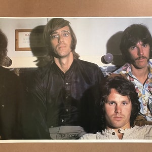 Vintage original 1970 The Door Group tiro poster música recuerdos Jim Morrison