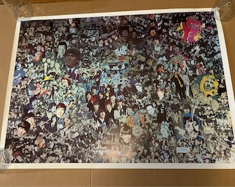 ジョン&ヨーコ 1970年頃のヴィンテージポスター ビートルズ Beatles ビートルズ ビンテージ ポスター 写真 コラージュ 写真 1970 年代