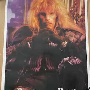 Cartel original de la película vintage de La Bella y la Bestia de la década de 1990