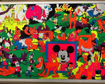 Vintage Black Light Poster Disney Pin-up Wally Wood Orgy Sex - Etsy