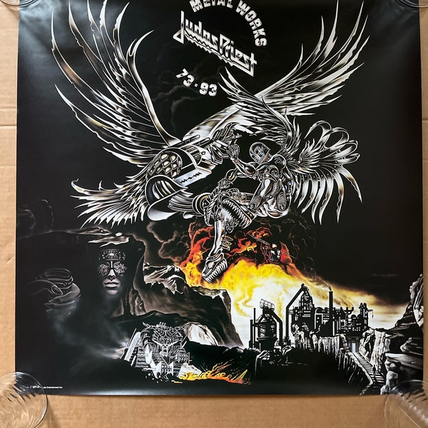 Judas Priest vintage poster metal works 1993 heavy metal rock music