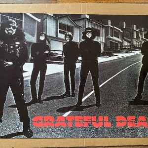 Grateful Dead, cartel vintage, foto grupal en blanco y negro, década de 1990
