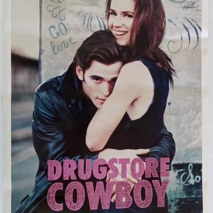 Póster original de la película Drugstore Cowboy de 1989 de estilo vintage, de una sola hoja