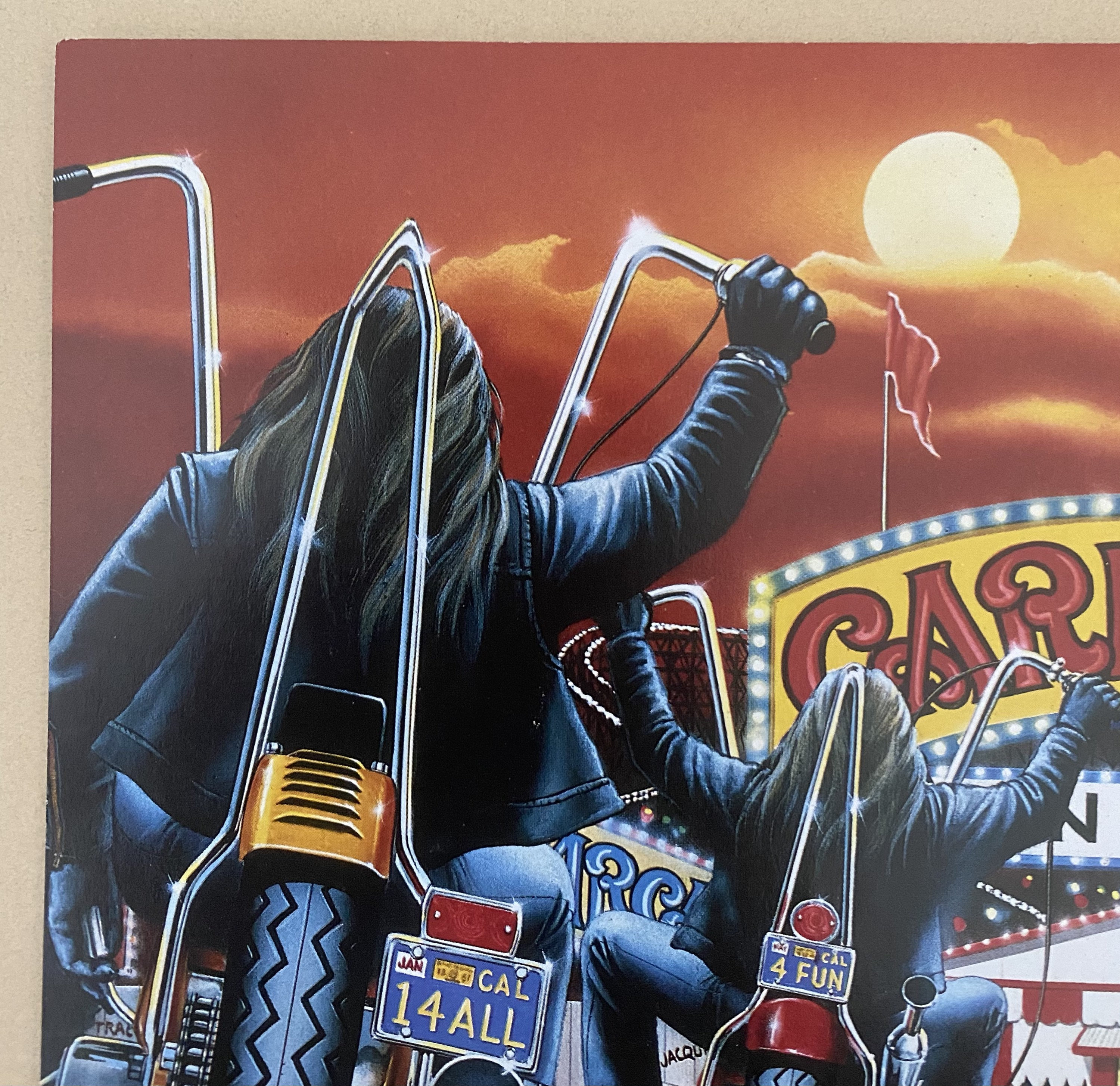 Vintage Carnival Motorcycle Poster Biker Gang Chick 1980's