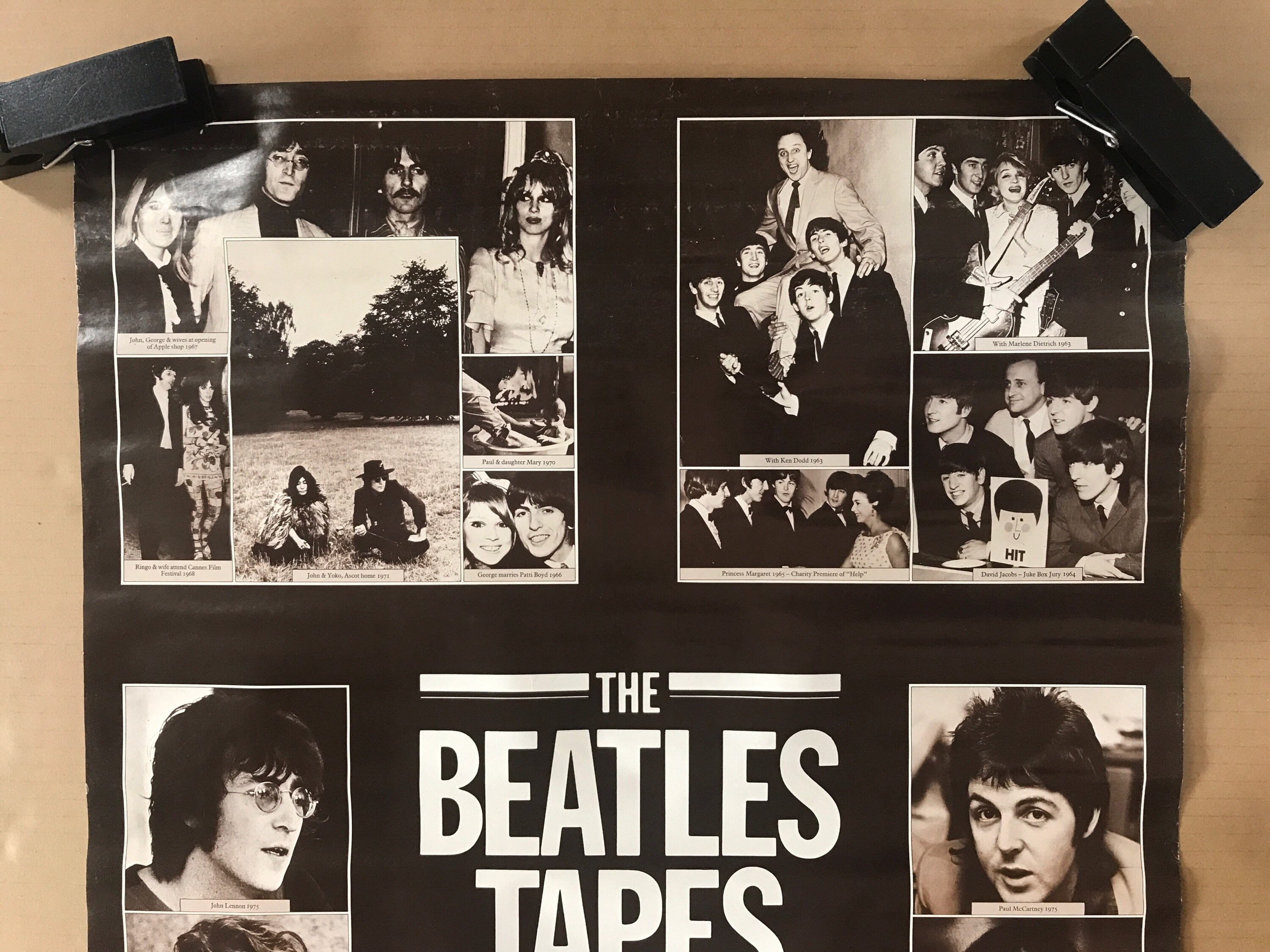 ジョン&ヨーコ 1970年頃のヴィンテージポスター ビートルズ Beatles