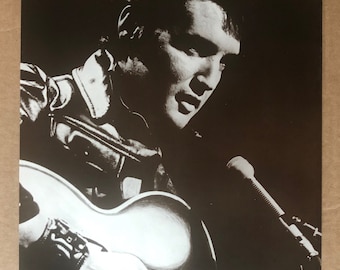 Elvis Presley music memorabilia Sepia print poster 1970s