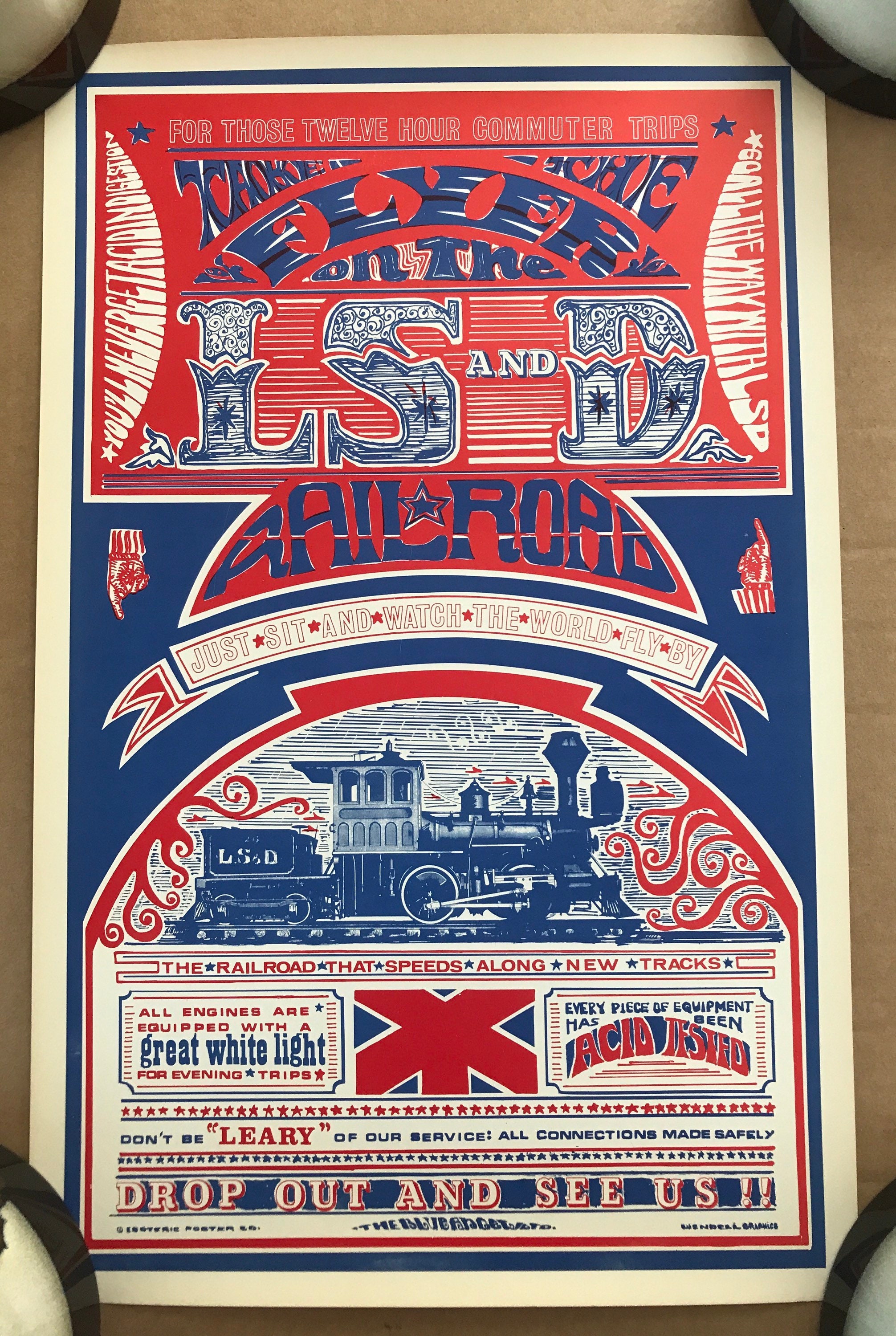 ポスター vintage 60's poster Vintage 60s Music Festival Poster Iconic Rock Band Retro
