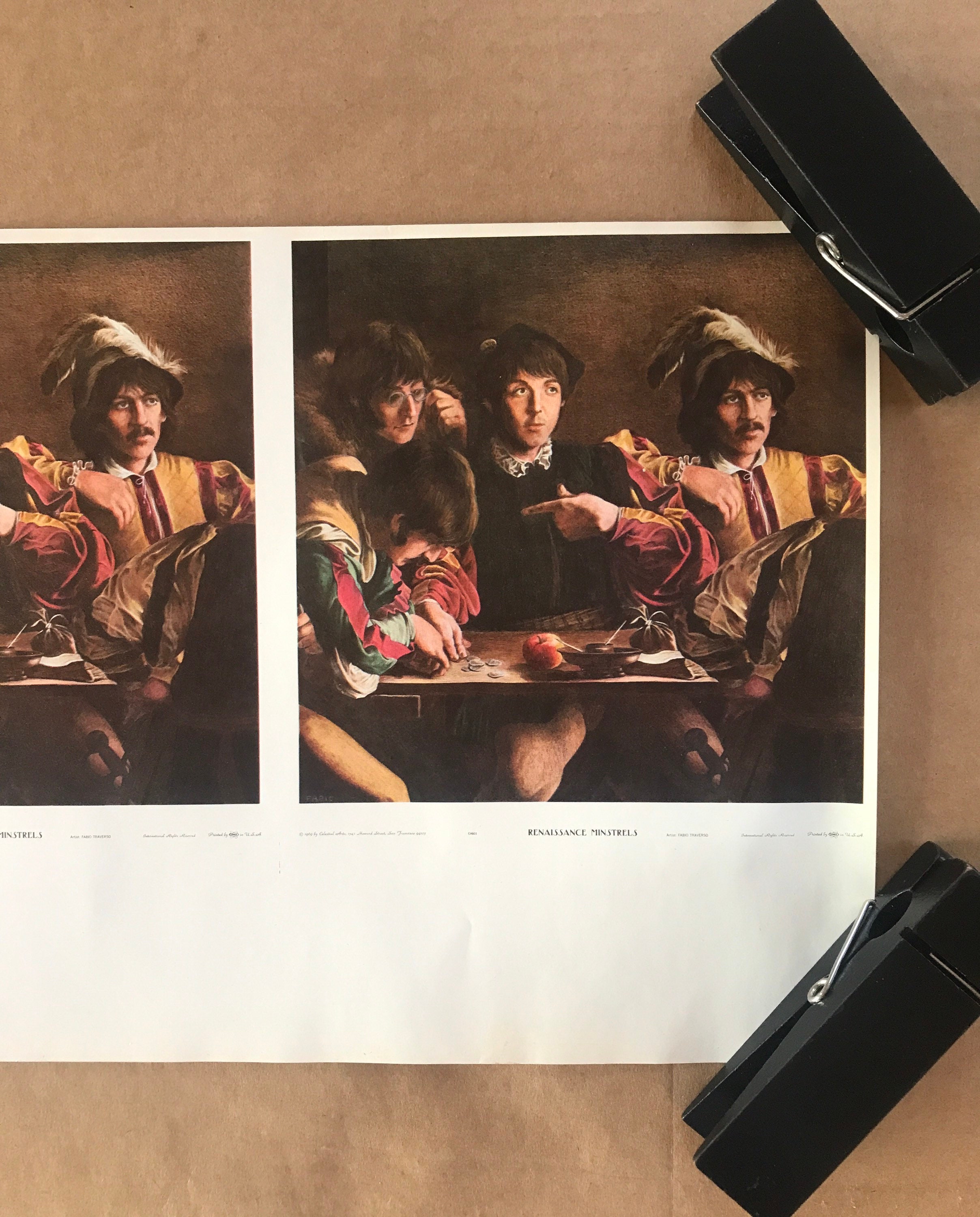 Vintage Original 1969 the Beatles Renaissance Minstrels Poster