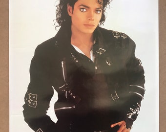 Vintage original 1980s Michael Jackson bad pinup poster music memorabilia