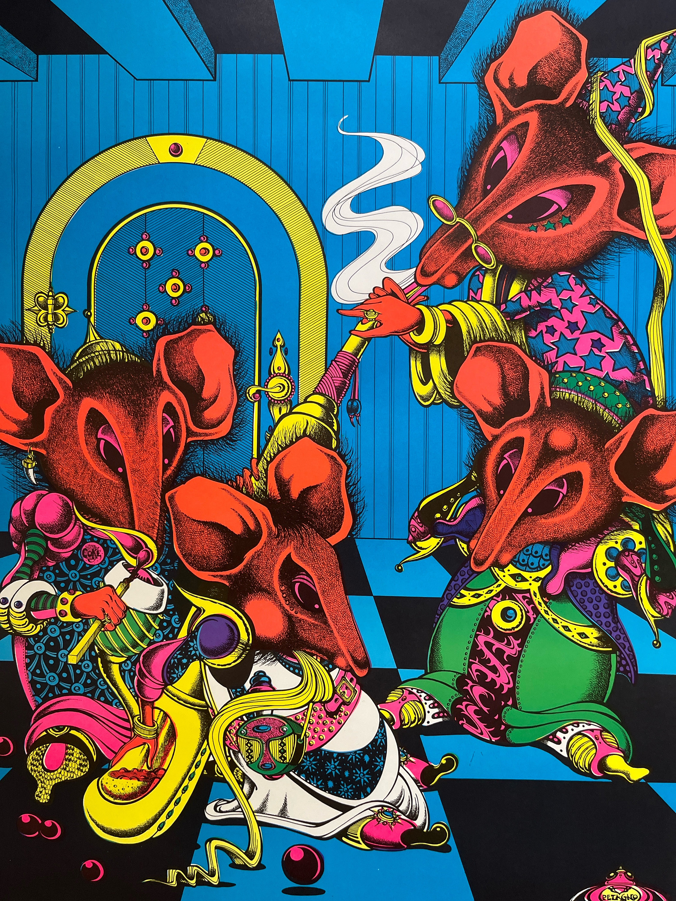 Sorcerer With Help From His Friends Vintage Poster Blacklight