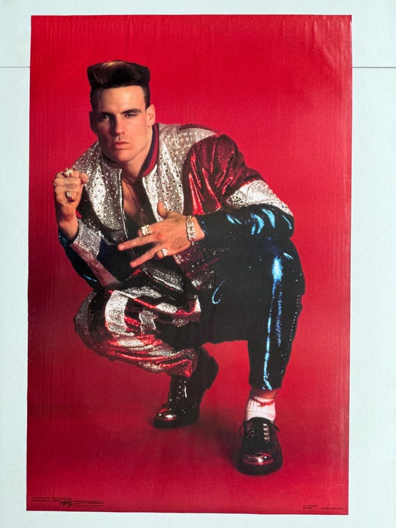 Vanilla Ice Vintage Poster Rap Music Hip Hop Pop Culture 1990s