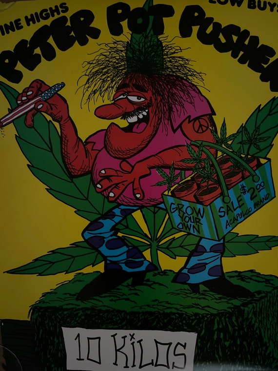 Peter Pot Pusher Original Vintage Poster Marijuana Weed Smoking