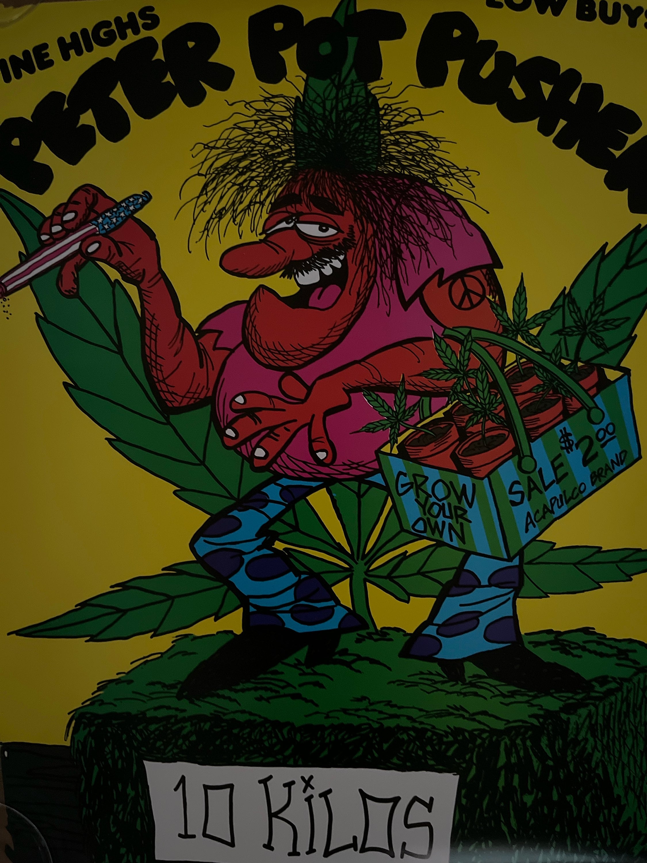 Peter Pot Pusher Original Vintage Poster Marijuana Weed Smoking