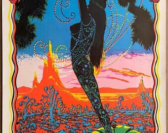 Original Vintage Blacklight Poster Dessert Blossom Black Light