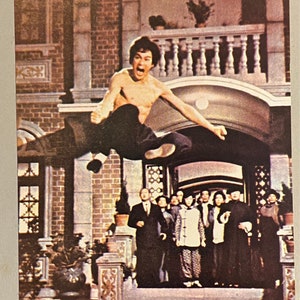 Bruce Lee Cartel escena de película vintage volando karate patada artes marciales foto 1970'S osp Cartón