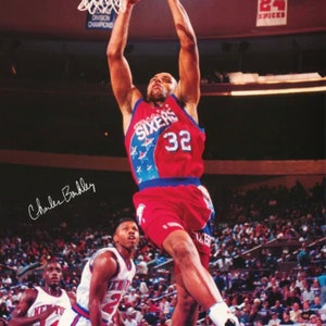 Charles Barkley Vintage cartel original Baloncesto NBA Philadelphia 76ers slam dunk 1990s