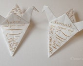 Kraanvogel, origami, vrede, kalligrafie, diner, naam, kerstboom, hang, ornament, kerst,