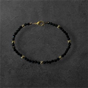 Black Spinel and 14 karat gold filled bracelet