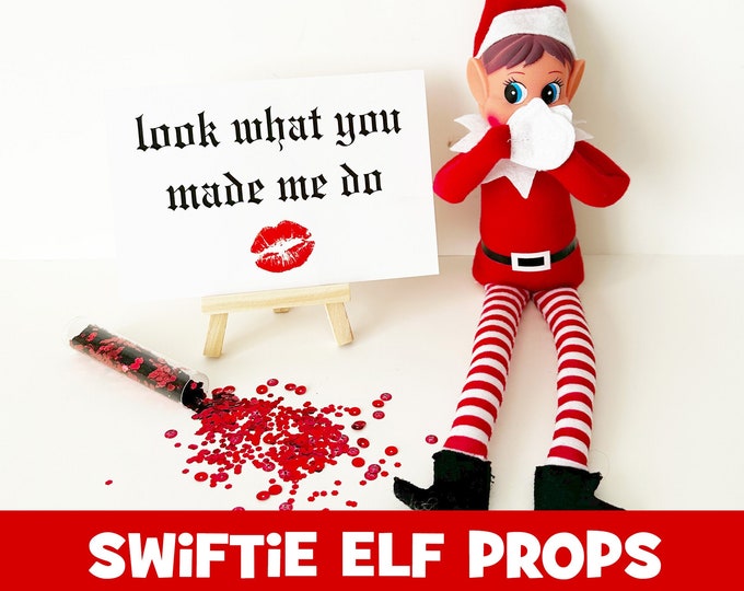 Swiftie Elf Props, Elf Scenes for Taylor Swift Fans, T Swift Elf Kit
