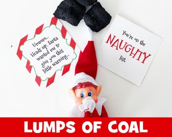 Lump of Coal Single Day Elf Kit, Lump of Coal Gag Gift, North Pole Coal