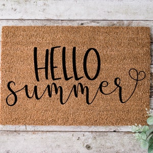 Hello Summer, Door mat, Funny Doormat, Wedding Gift, Housewarming gift, Home Doormat, Welcome mat, closing gift - 1071