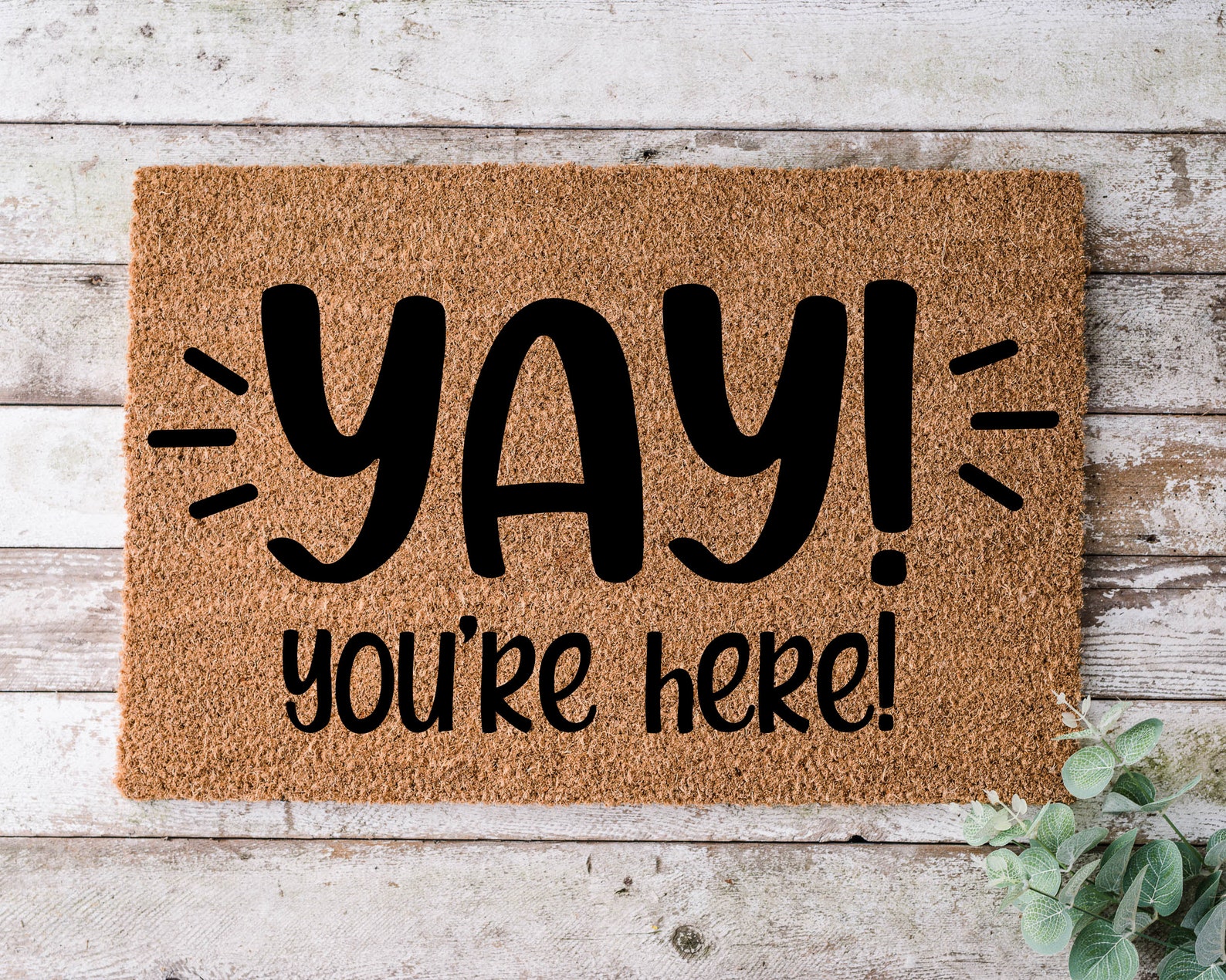 Yay You're Here Door Mat Funny Doormat Wedding Gift Etsy UK