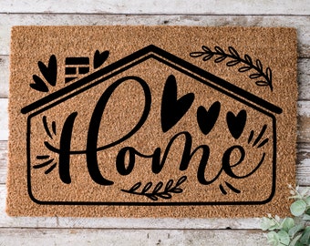 Home, Door mat, Funny Doormat, Wedding Gift, Housewarming gift, Home Doormat, Welcome mat, closing gift - 35