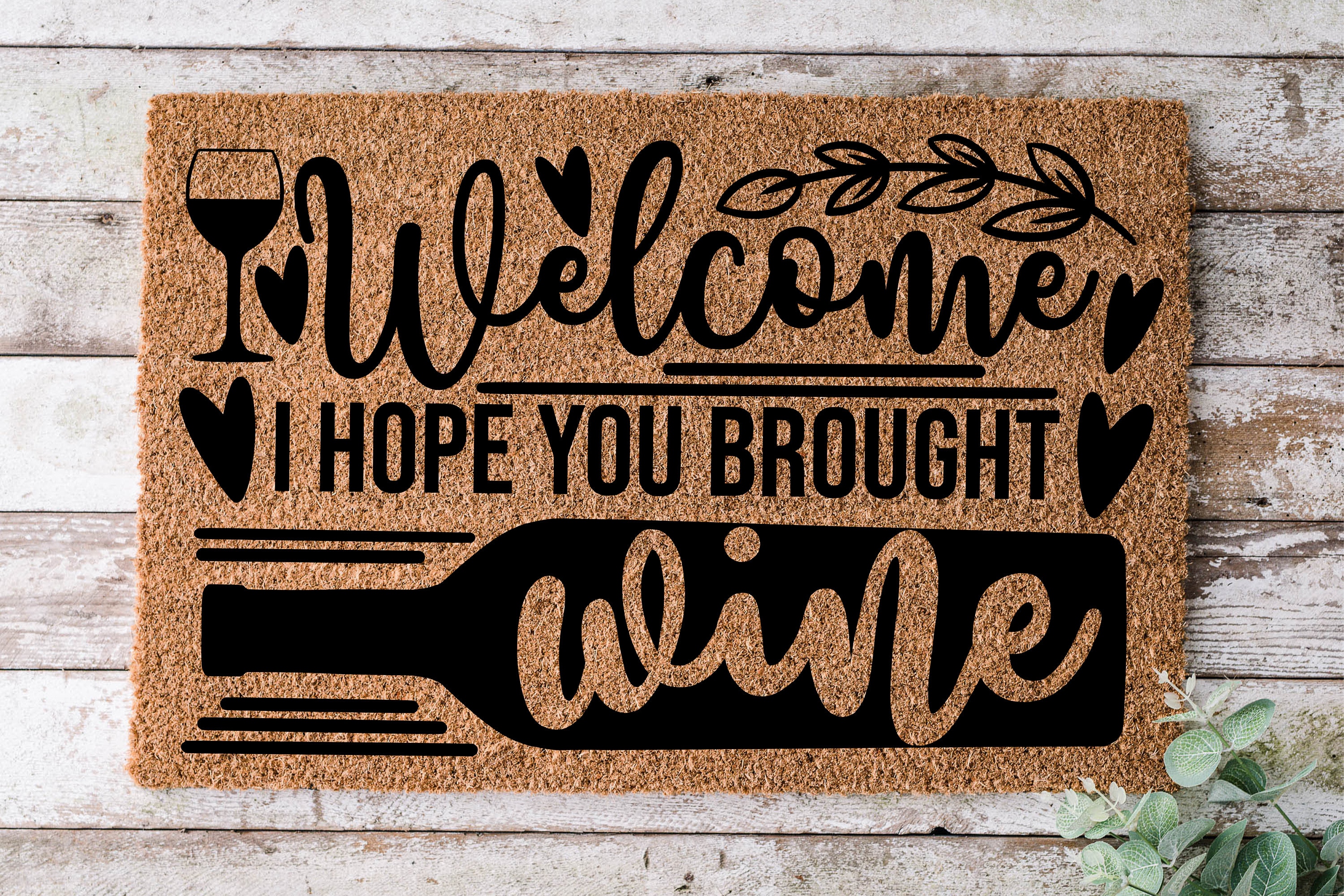 Welcome I Hope You Brought Wine, Door Mat, Funny Doormat, Wedding Gift ...