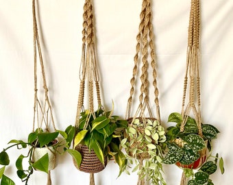 Sustainable Jute Macrame Plant Hanger Short & Long Lengths