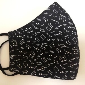 Washable Reusable Fabric Face Mask Face Covering Handmade 3 Layer Music ...