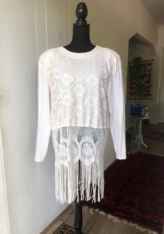 Vintage Choon of California Boho Hippy Lace and Fr