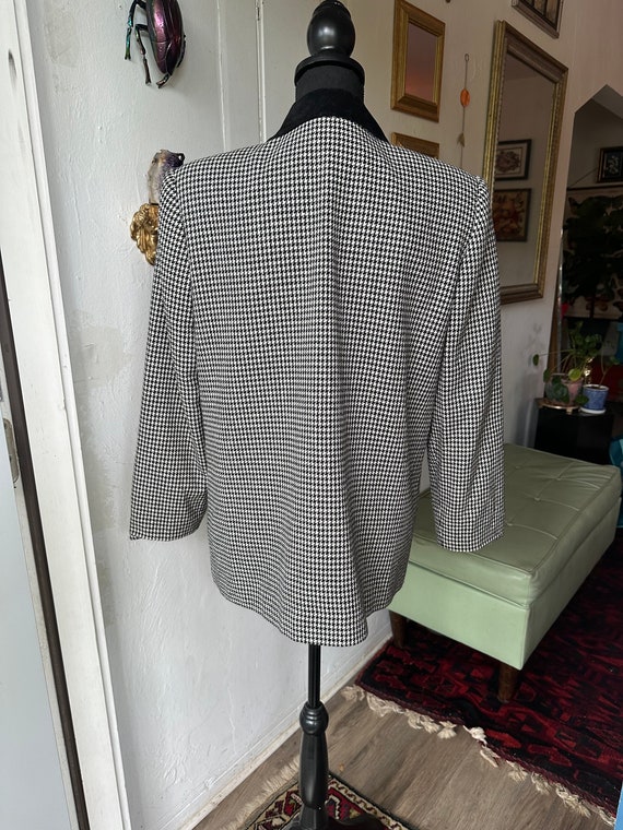 Vintage Houndstooth Blazer 90s Mod Chic Oversized - image 4