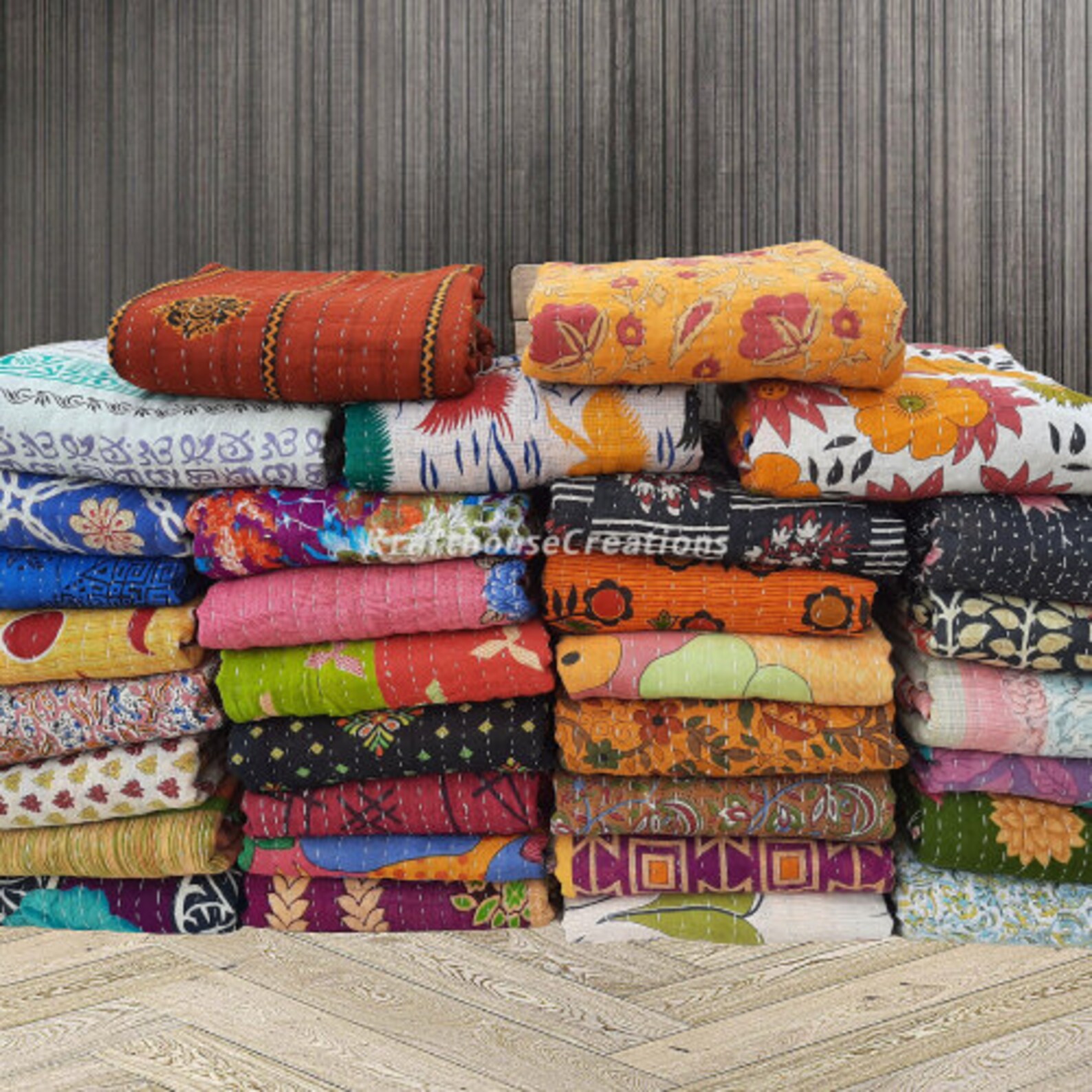 Vintage Kantha Quilt Wholesale Lot Indian Sari Quilt Kantha Etsy UK